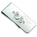 Embedded Dollar Sign Shiny Silver Money Clip